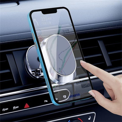 Mini Foldable Strong Magnetic Car Phone Holder Folding Metal Mobile Phone Car Mount Rotatable Dashboard Stand Bracket