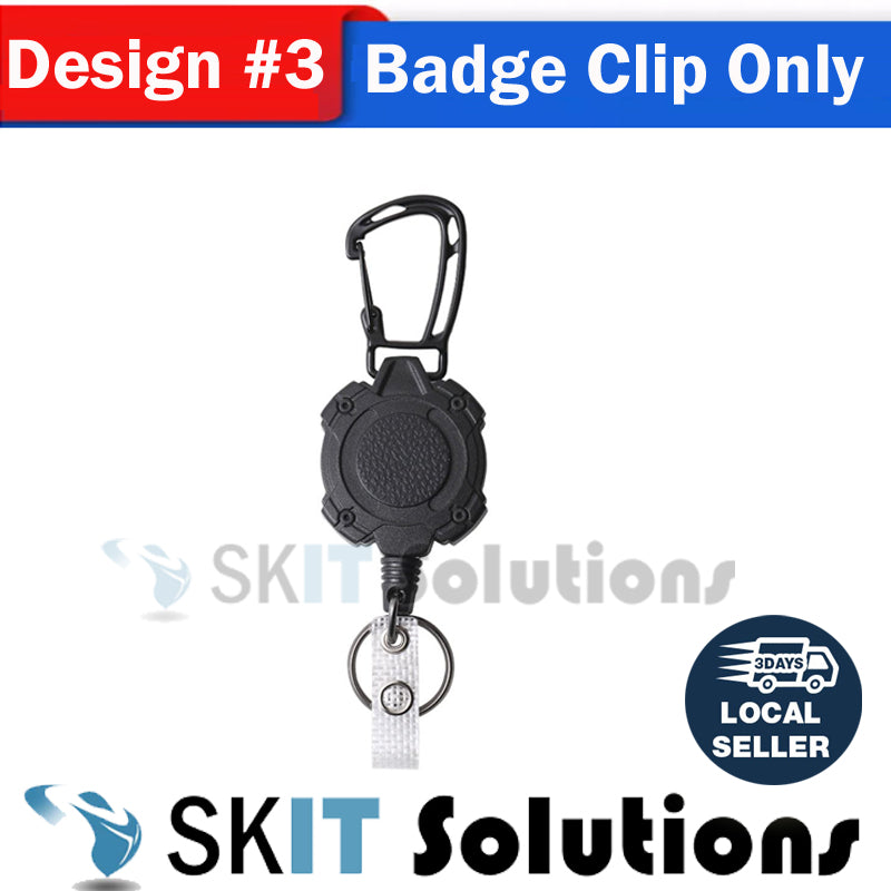 Retractable Heavy Duty Badge Reel Keychain Id Holder Card Clip Student Worker Tag Cover Case