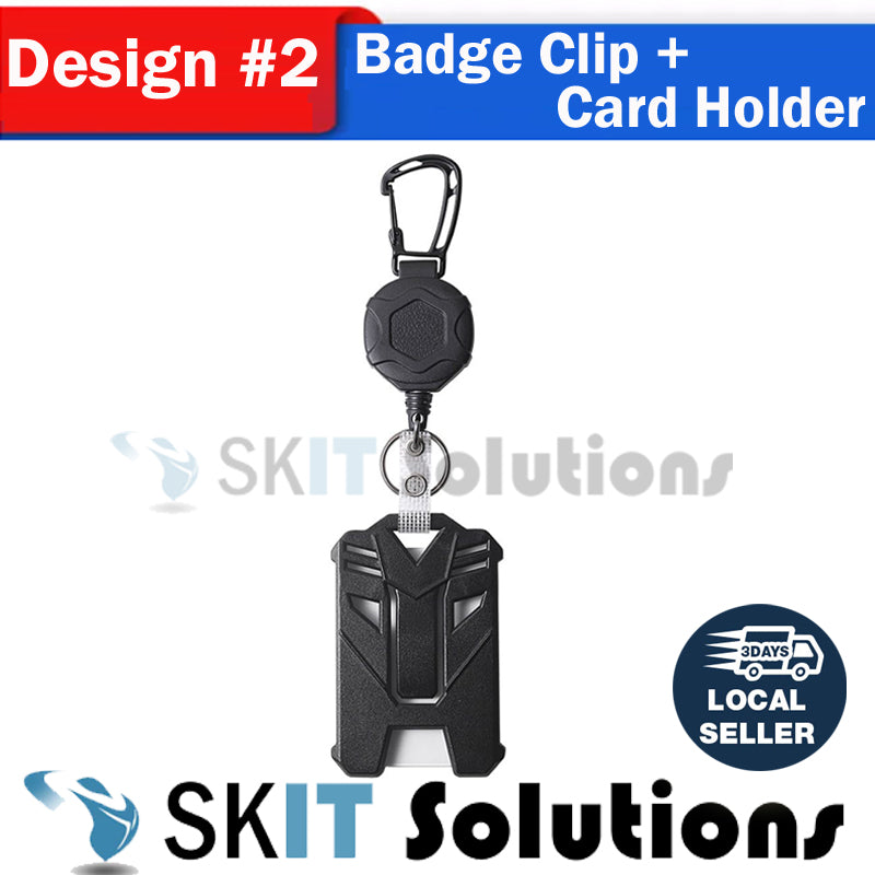 Retractable Heavy Duty Badge Reel Keychain Id Holder Card Clip Student Worker Tag Cover Case