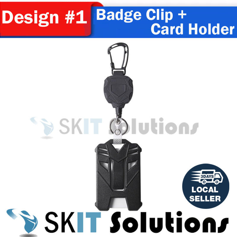 Retractable Heavy Duty Badge Reel Keychain Id Holder Card Clip Student Worker Tag Cover Case