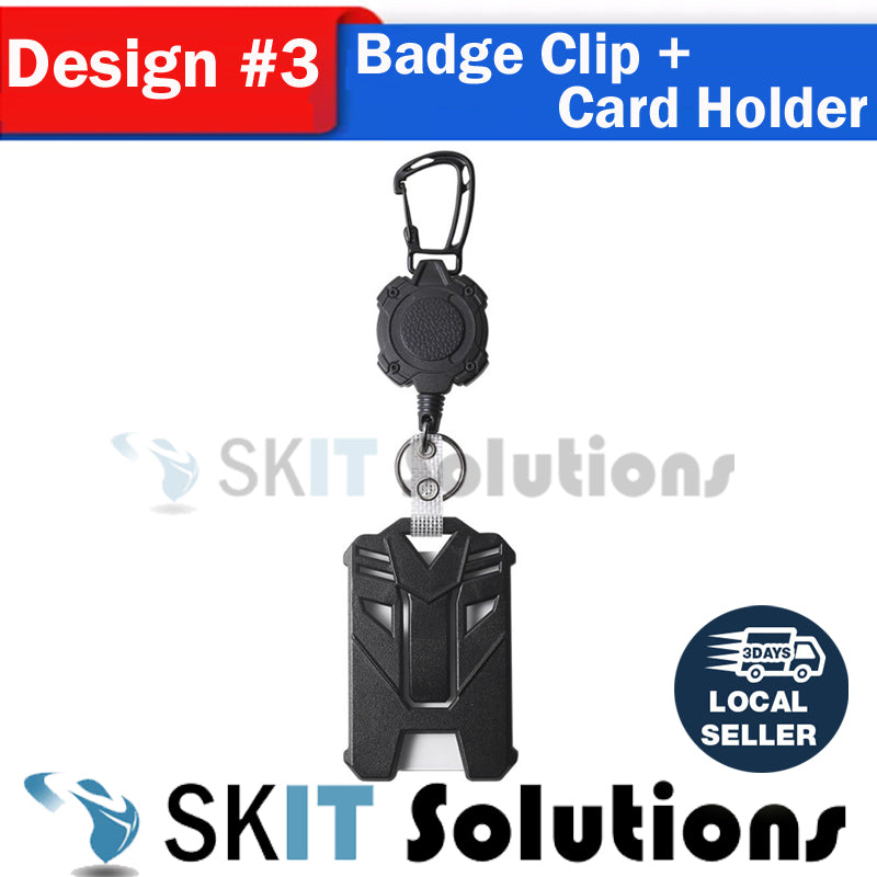 Retractable Heavy Duty Badge Reel Keychain Id Holder Card Clip Student Worker Tag Cover Case