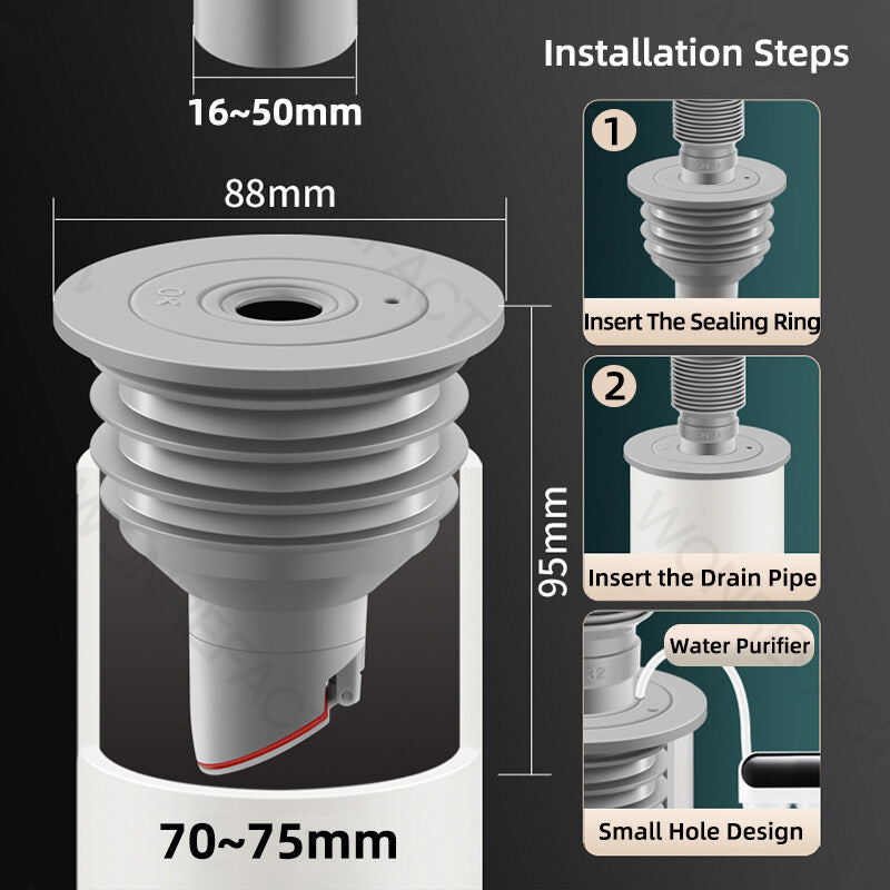 Upgraded Silicone Drain Pipe Sealing Plug Sewer Deodorant Seal Cover Kitchen Washing Machine Drainage Basin