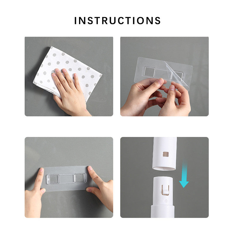 ECOCO Disposable Toilet Brush Set Wall-Mounted No Drilling 360° Cleaning Free Refill Head Storage