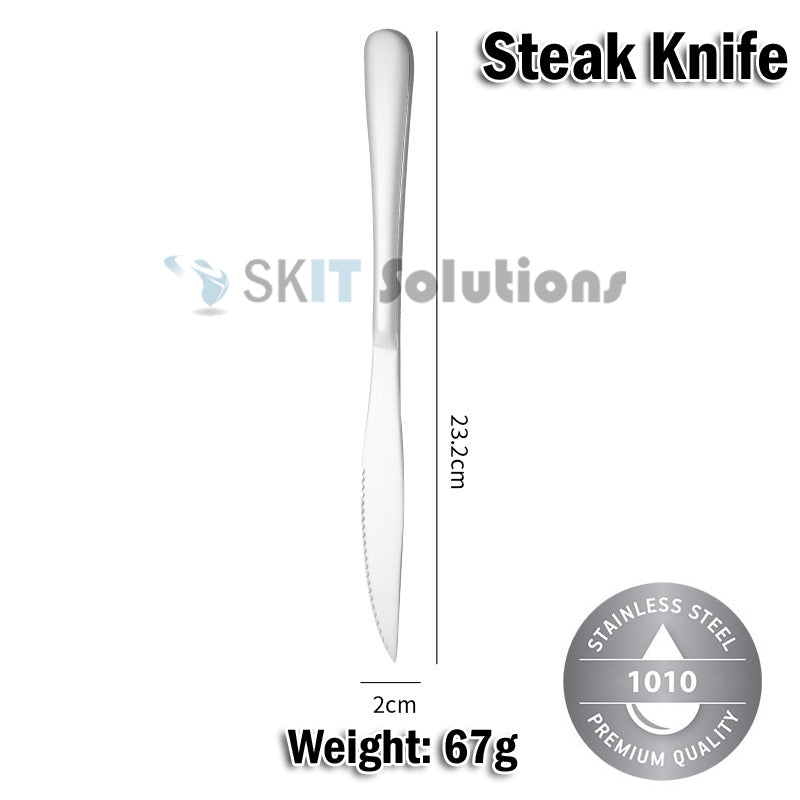 Stainless Steel Cutlery Set Fork Spoon Knife Chopsticks Soup Spoon Tea Spoon Kitchen Utensils Gift