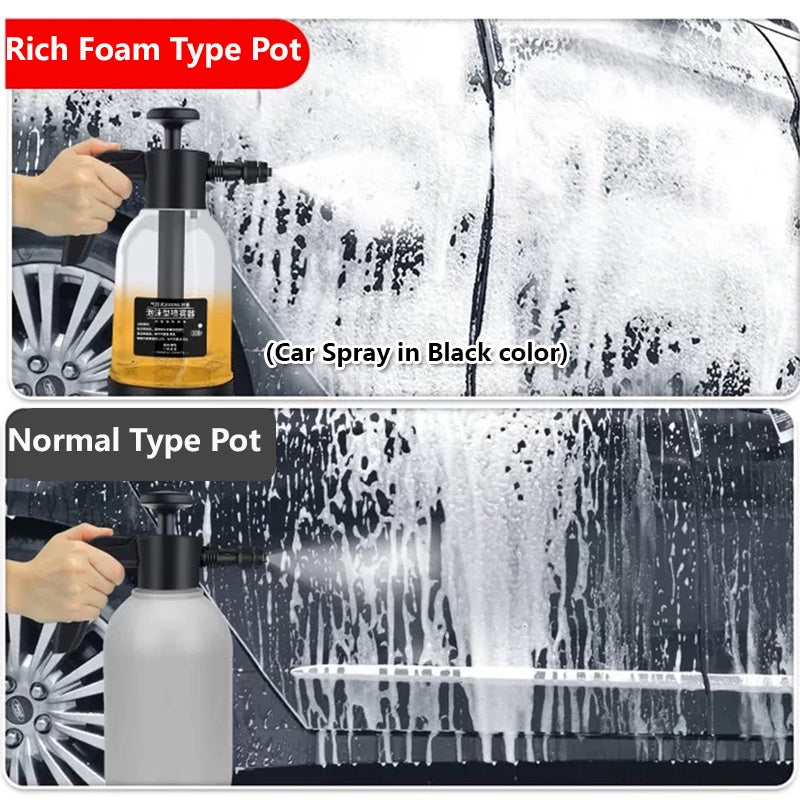 2000ML Pressurized Car Wash Snow Foam Sprayer Bottle High Pressure Spray Manual Air Pressure Aircon Washing Cleaning