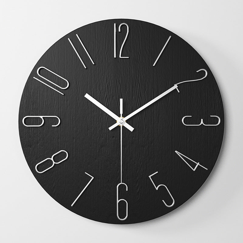 12 Inch Nordic Style Silent Hanging Wall Clock 30cm Minimalist Modern 3D Quartz Home Bedroom Office