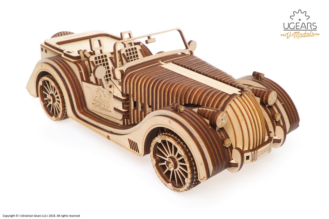 Ugears Roadster Vm-01 ★Mechanical 3D Puzzle Kit Model Toys Gift Present Birthday Xmas Christmas Kids Adults