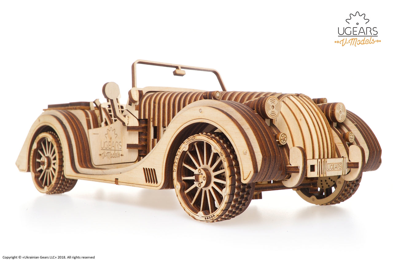 Ugears Roadster Vm-01 ★Mechanical 3D Puzzle Kit Model Toys Gift Present Birthday Xmas Christmas Kids Adults