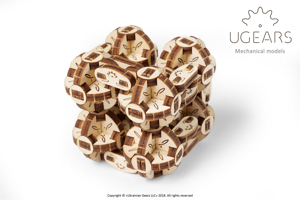 Ugears Flexi-Cubus ★Mechanical 3D Puzzle Kit Model Toys Gift Present Birthday Xmas Christmas Kids Adults