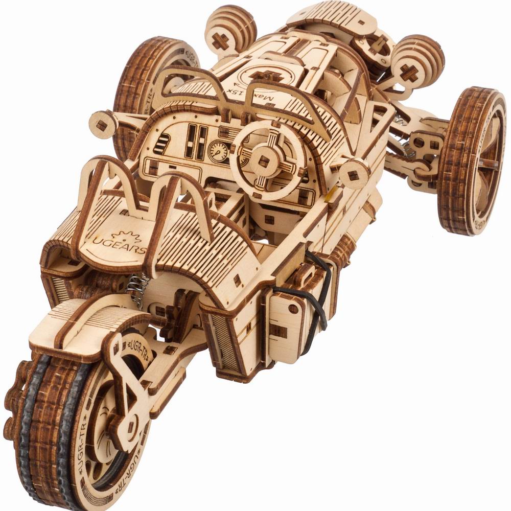 Ugears Three-Wheeler UGR-S 3D Mechanical Model Wooden Puzzle DIY Kits