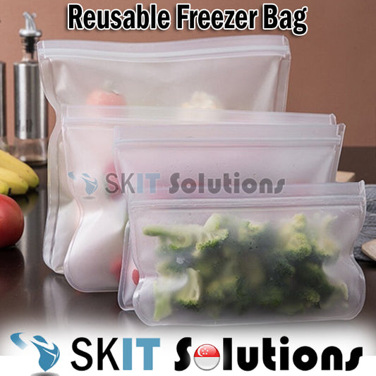 5PCS Silicone Food Storage Ziplock Bag Reusable Freezer Bag Containers Leakproof Stand Up Zip Shut Snack Sealing Bag