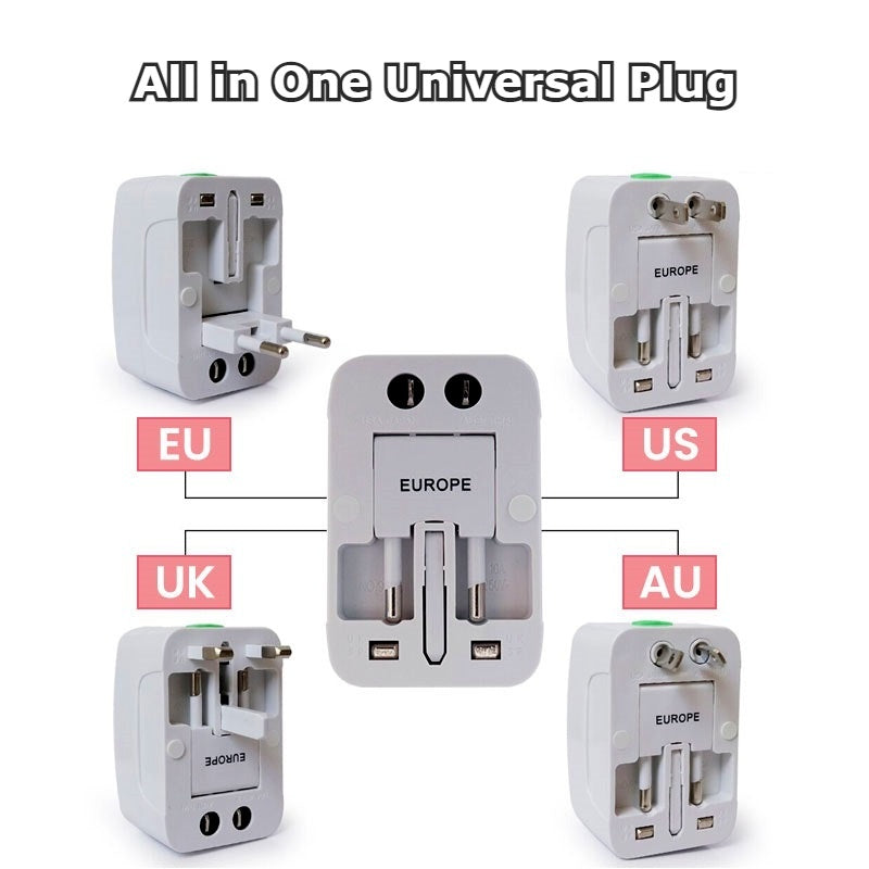 Universal / International / Worldwide Travel Adaptor All-In-One with USB / Type-C Charging Ports