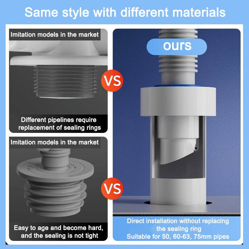 50/60/75mm Drain Pipe Sealing Plug Sewer Seal Deodorant Silicone Ring Washing Machine Drainage Backflow Preventer Bathroom Kitchen
