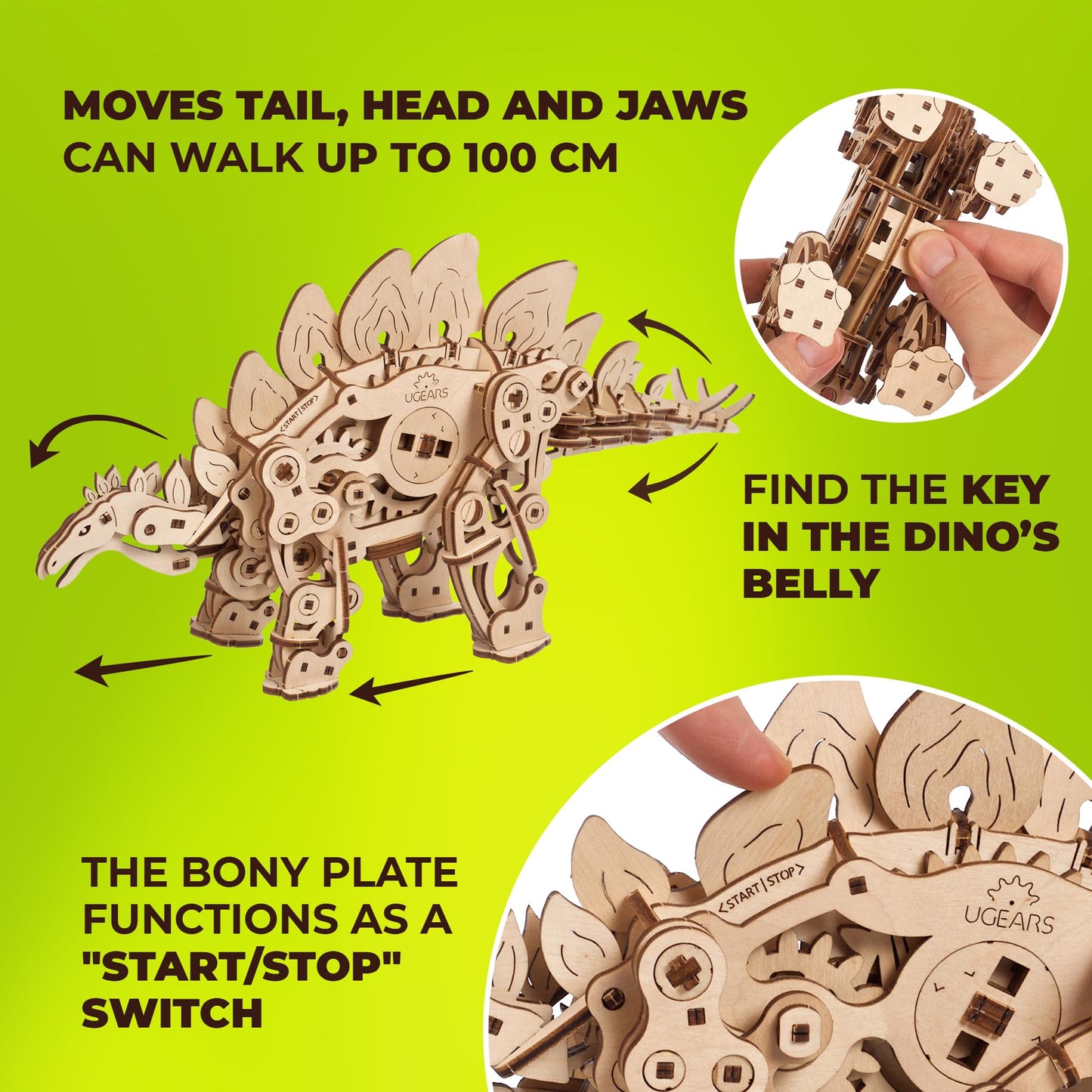 UGEARS Stegosaurus Dinosaur Wooden Model Kits
