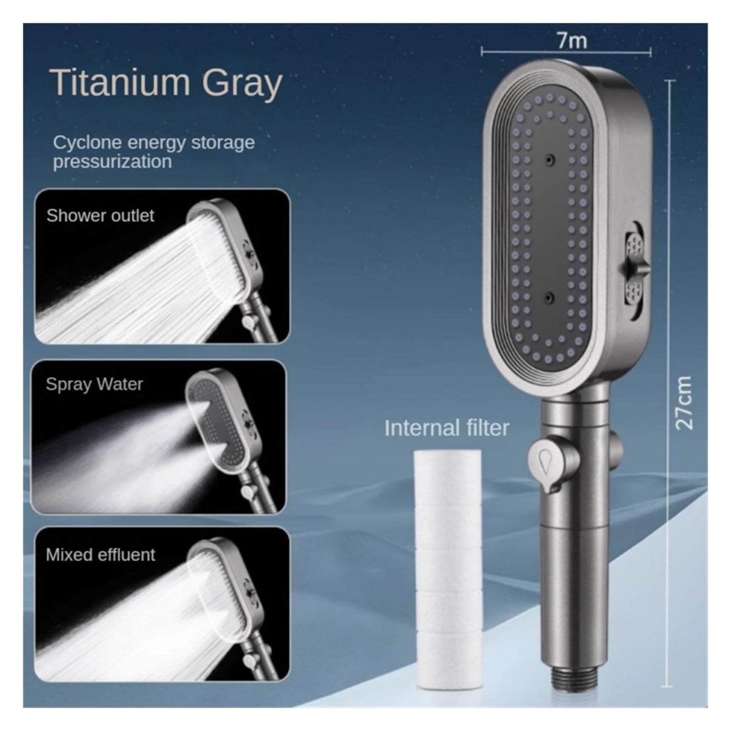 3 Mode High Pressure Shower Head Eco Water Saving Adjustable ShowerHead One-Key Stop Spa Massage Bathroom Accessories