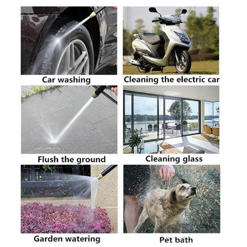 High Pressure Water Spray Gun Nozzle Adjustable 360 Rotating Jet Sprayer for Car Wash Garden Cleaning