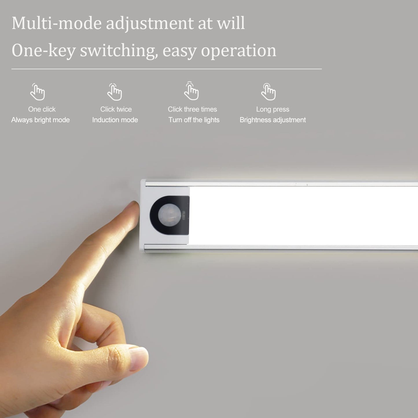 ULTRA THIN 0.9cm Portable Induction Night Light Led Wardrobe Strip Lamp Cabinet Light with Wireless Motion Sensor Detector