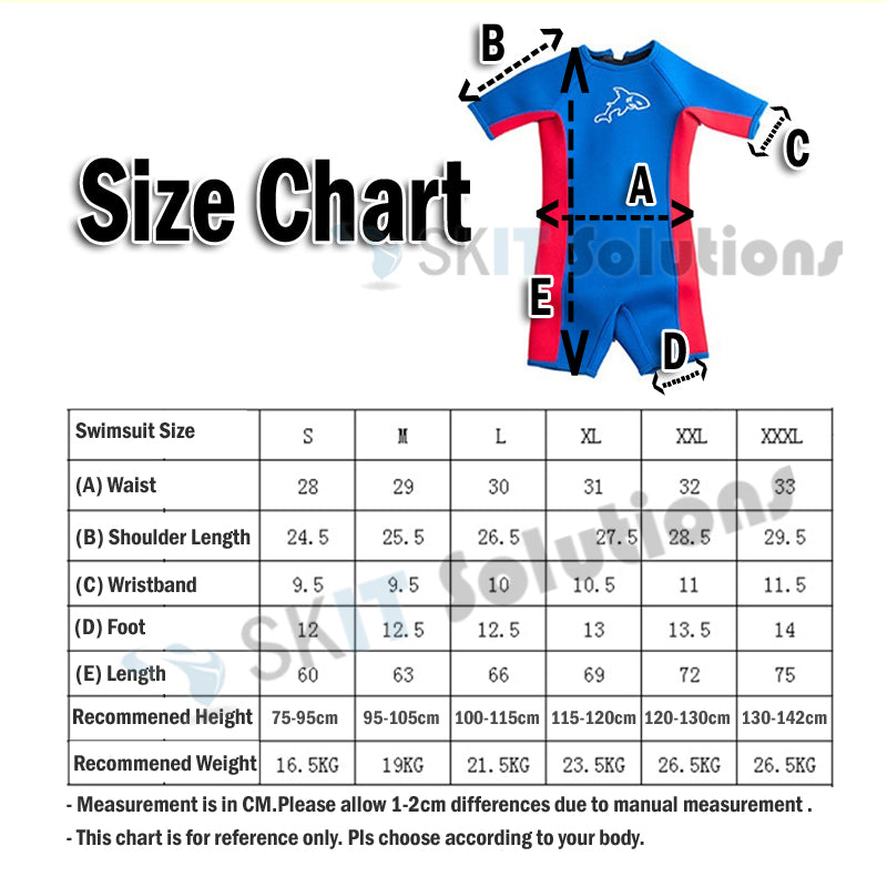 Kids Baby Thick Short Sleeve Thermal Swimwear Swim Suit 3mm Swimsuit Swimming Suit Swim Wear Clothes Costume Boy Girl