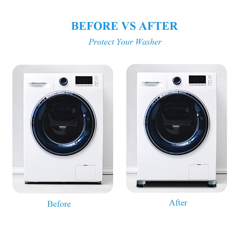 Washing Machine Base Universal Anti Vibration Skid Feet Pads Rubber Adjustable Dryer Fridge Refrigerator Non-Slip Mat
