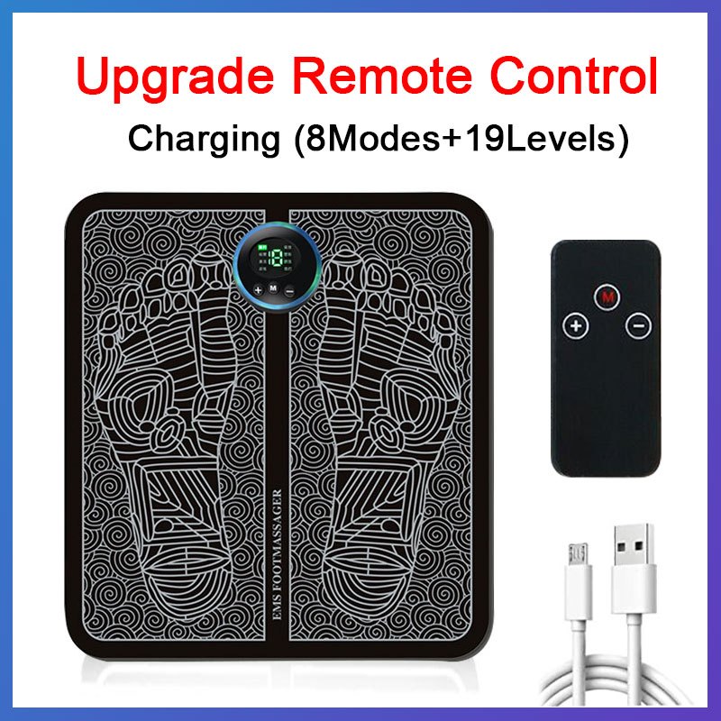 Portable EMS Foot Massager Mat Electric Muscle Stimulator Blood Circulation Acupuncture Pain Relief