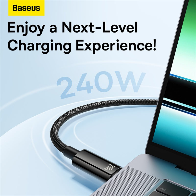 Baseus PD 3.1 240W / 100W Tungsten Gold Fast Charging Type-C to Type-C Data Cable Charger Quick Charge PD3.1 (1m/2m/3m)