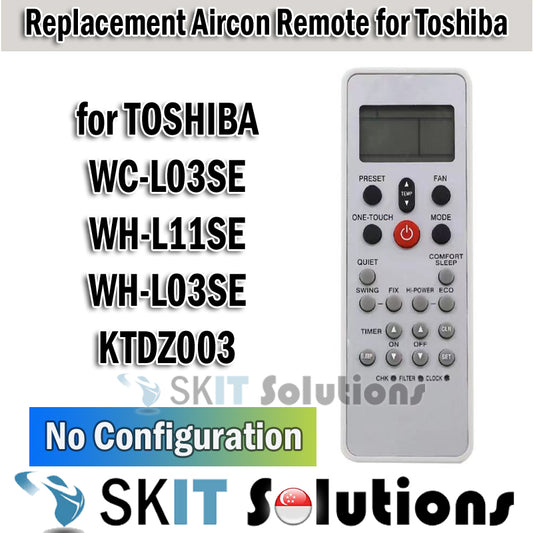 Replacement Toshiba Aircon Remote Control Air Con Air Conditioner AC Controller WC-L03SE WH-L11SE WH-L03SE KTDZ003
