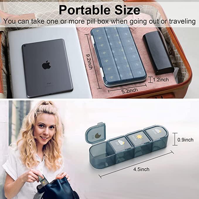21 / 28 Grids Weekly Pill Organizer 7 Days Travel Medicine Storage Case Box Portable Large Capacity