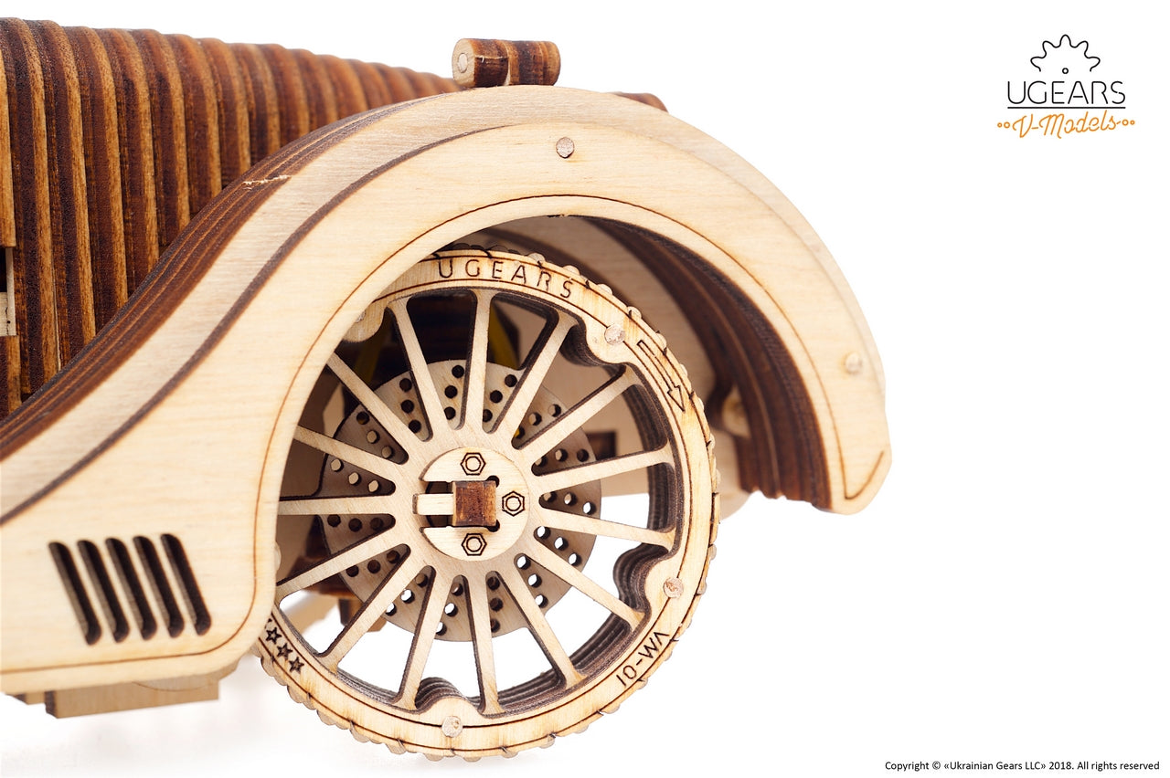 Ugears Roadster Vm-01 ★Mechanical 3D Puzzle Kit Model Toys Gift Present Birthday Xmas Christmas Kids Adults