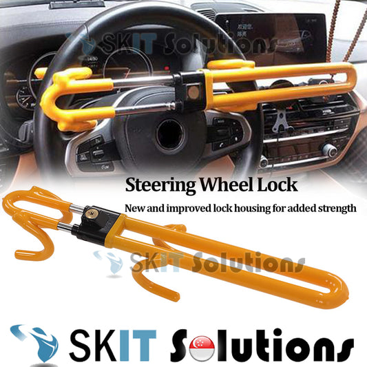 Twin Hook Car Steering Wheel Lock Anti-Theft Vehicle Double Antitheft Locking Device Theft Security Protection Essential