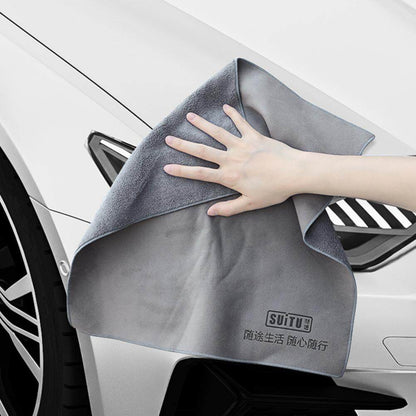 2pcs Super Absorbent Car Drying Towel Natural Chamois Leather Soft Microfiber Double Sided Auto Home Cleaning Dry Wash