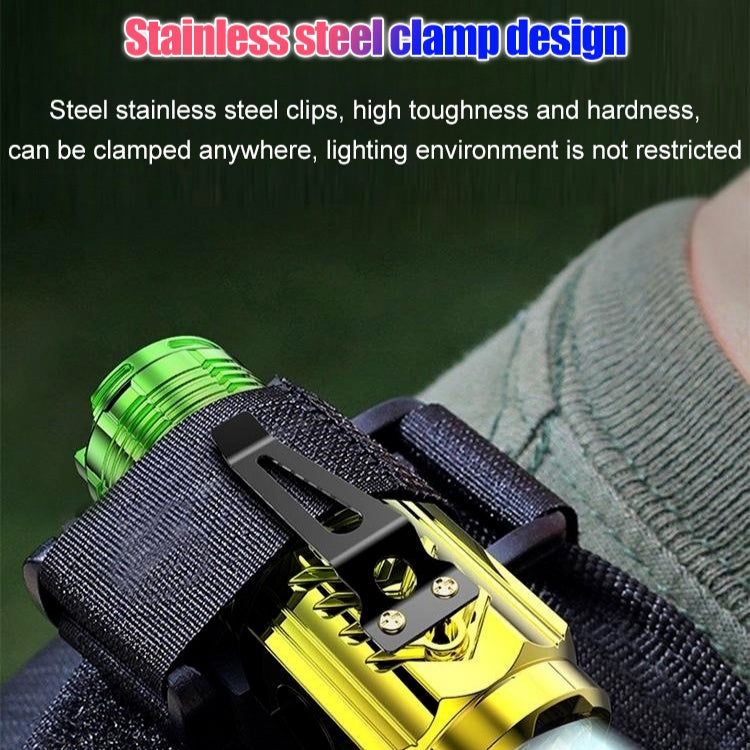 Three Eyed Mini Flashlight Rechargeable Magnetic Clip Torchlight Camping Flash Torch Light Bright