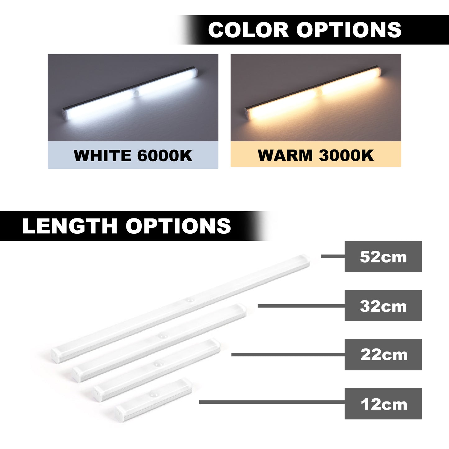 Rechargeable Wireless Motion Sensor Induction Night Light Portable LED Strip Lamp USB Recharging Battery