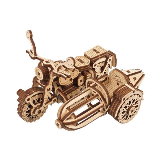 Ugears Hagrid's Flying Motorbike™ with Sidecar 3D Mechanical Model Wooden Puzzle DIY Kits