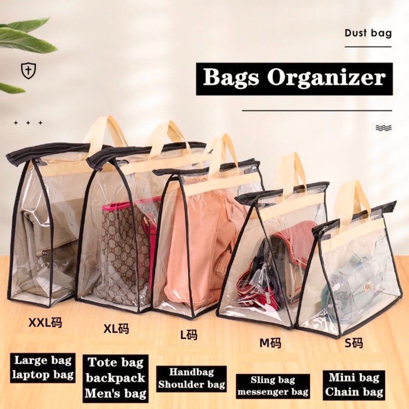 Transparent PVC Handbag Dust Cover Hanging Storage Organizer Closet Protector Wardrobe Bag