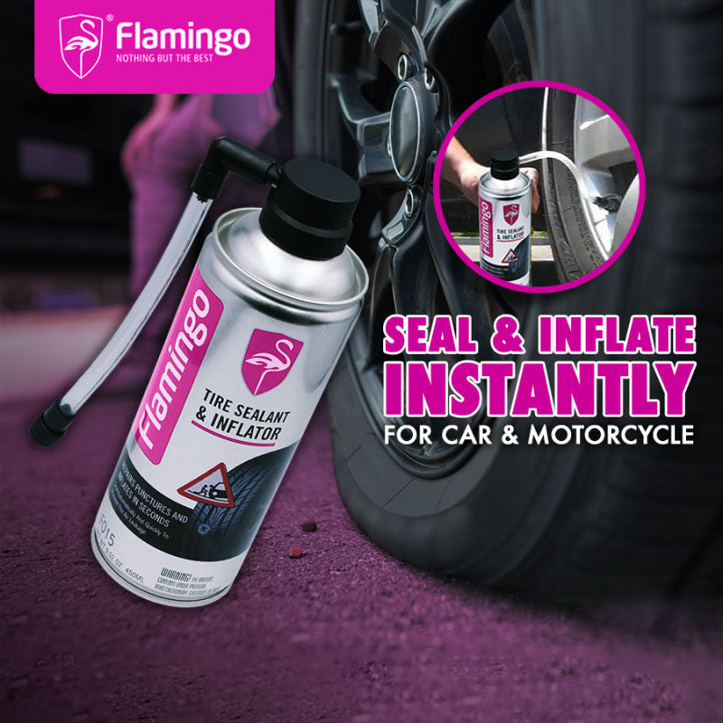 Flamingo Tire Sealant & Inflator F015 Puncture Vacuum Repair Spray Repairing Liquid Fluid Inner Tube Car Motorcycle Bike