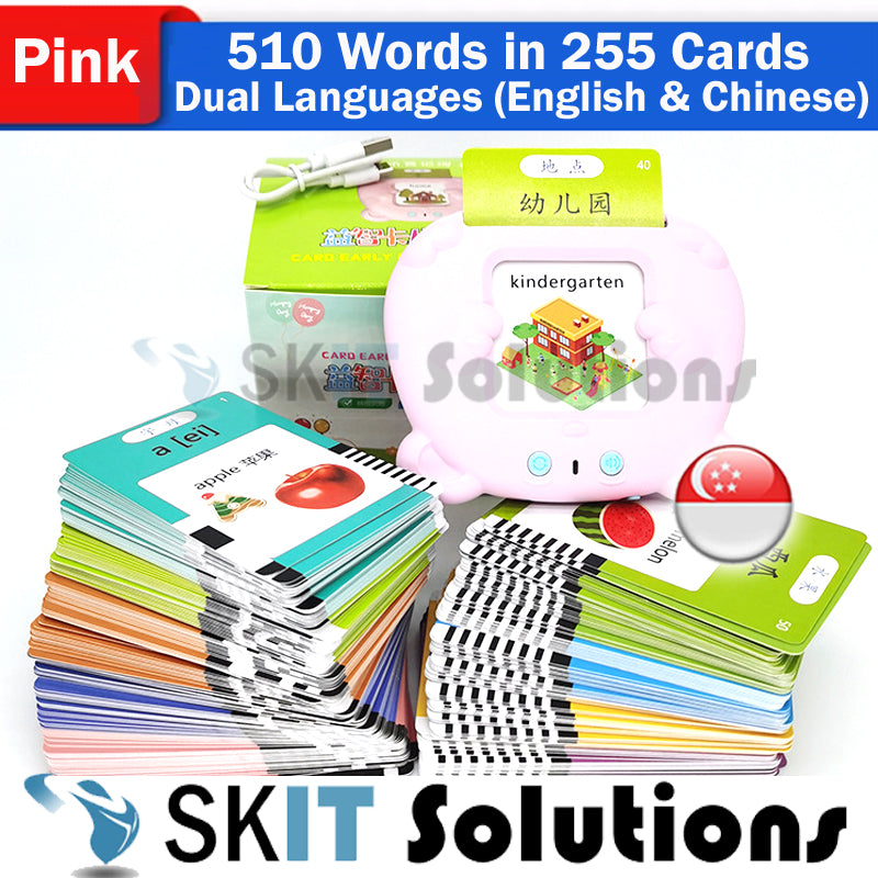 Bilingual Talking Flash Cards Reader Machine Device Flashcards Kids Toddlers Baby Educational Toys Speech Therapy Learning