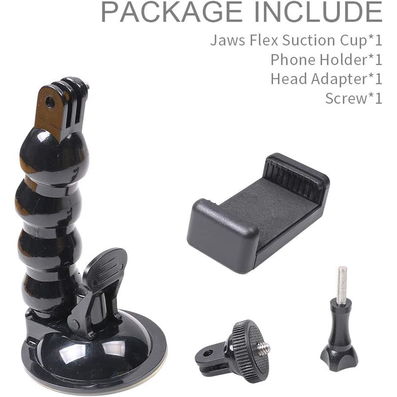 4 / 7-Section Flexible Gooseneck Extension Suction Cup Car Mount Holder with Phone Holder for Gopro Hero, Smart Phones