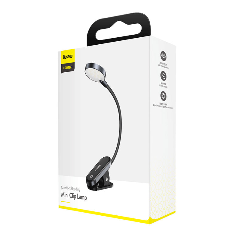 Baseus Comfort Reading Mini Clip On Table Desk Bedside LED Lamp Rechargeable Wireless Dimmable Bedroom Night Light