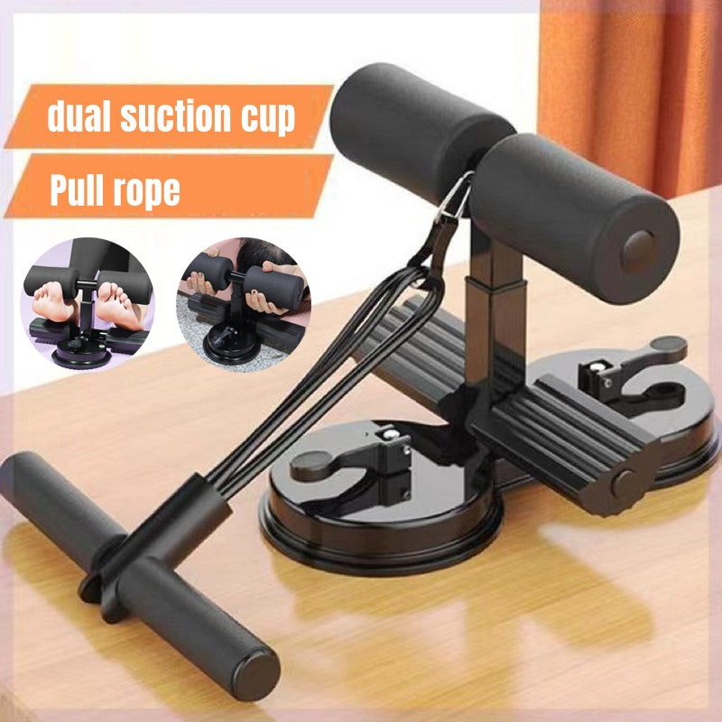 Upgraded Sit Up Bar With Resistance Band Suction Cup Adjustable Foot Support Abs Trainer Home Gym