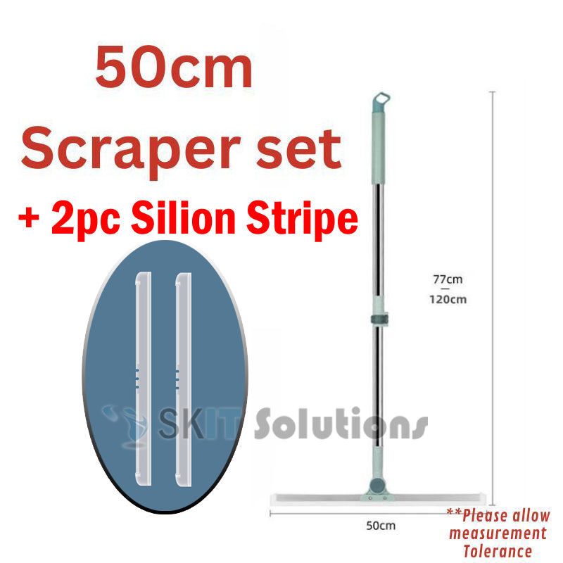 35cm/50cm Silicone Scraper Broom Wiper Extendable Rotatable Floor Glass Window Cleaning Tool Bathroom Mop