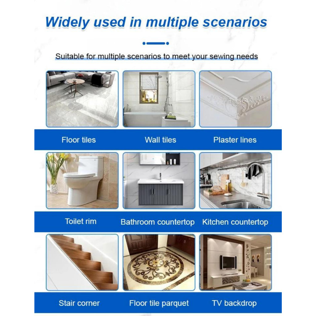 150ML Silicone Sealant FREE 10 Gifts Tile Grout Repair Kit Waterproof Anti Fungal Mould Proof White