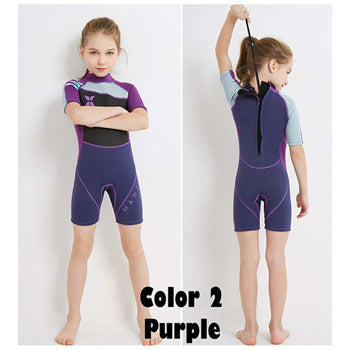 KIDS Thick Swimsuit ★ WS-18813 Short Sleeve Swimming Costume Wear Suit Diving ★ Swim Clothes Boy and Girl