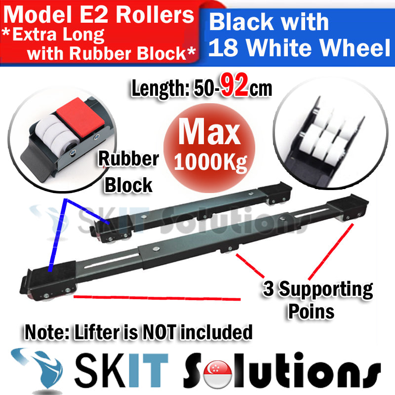 50-92cm Extra Long Fridge Washing Machine Dolly Roller Slider RubberBlock Moving Base Refrigerator Bracket Stand Trolley