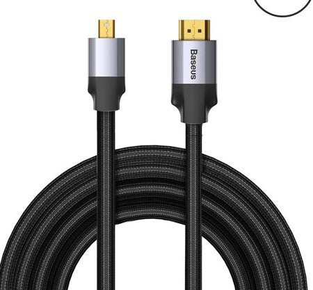 2M Baseus Mini Displayport to HDMI-Compatible Cable 4K 30Hz Mini DP Diplay Port to HDMI Adapter Cable Laptop Projector