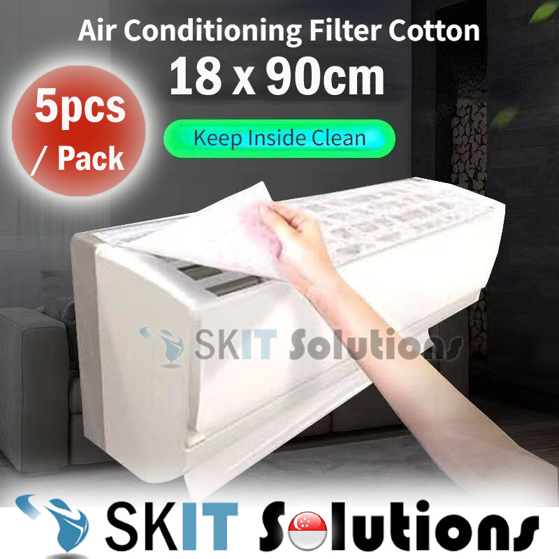 5pcs / Pack Air Conditioning Purification Filter Pad 18*90cm Wall Mounted Conditioner Inlet Universal Aircon Dust Cotton