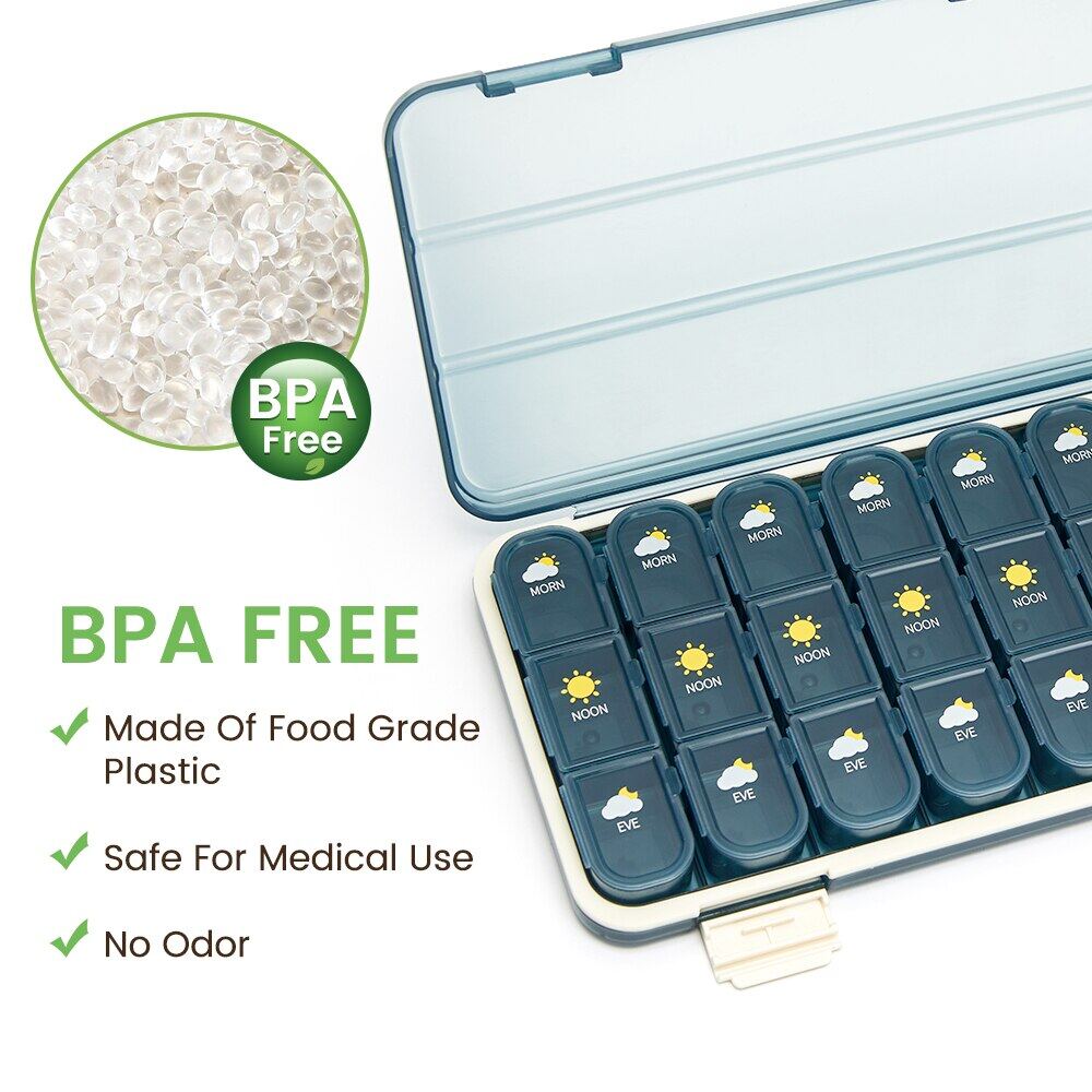 21 / 28 Grids Weekly Pill Organizer 7 Days Travel Medicine Storage Case Box Portable Large Capacity