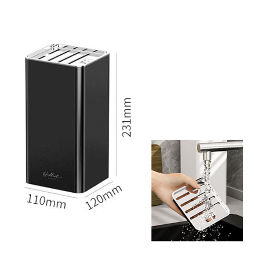 Minimalist Kitchen Knife Holder Storage Countertop Organizer Universal Rest Block Rack with Scissor Holder Space Saving