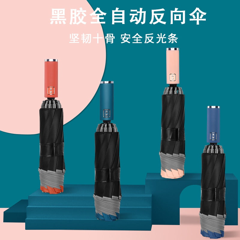 Super Large Automatic Reverse Folding Umbrella Inverted Fold Windproof Auto Open Close Anti UV Coating Lightweight