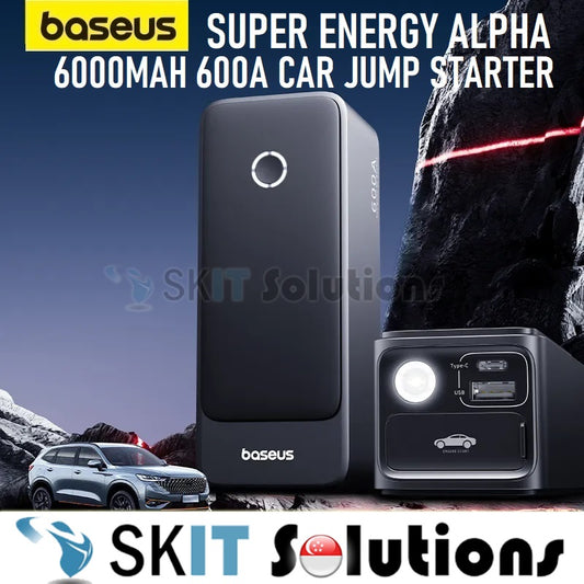 Baseus Super Energy Alpha 6000Mah Car Jump Starter Start 12V 600A Power Bank Battery Emergency Jumpstarter Kit Van