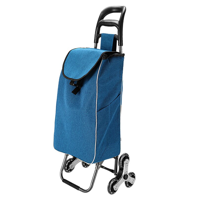 UPGRADED Oxford Cloth Trolley Cart Foldable Shopping Trolley Bag with Wheels Detachable Casing Push Cart Carrier Market